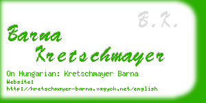 barna kretschmayer business card